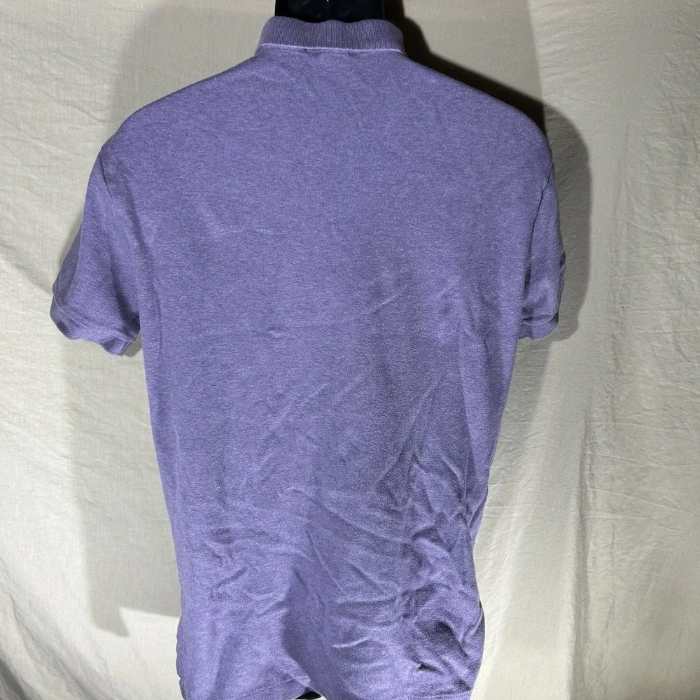 Polo Ralph Lauren Mens Small Purple Heather Polo Shirt Orange Pony 100% Cotton